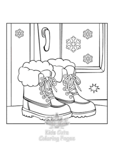 Simple Bold & Easy Cozy Winter coloring page for toddlers