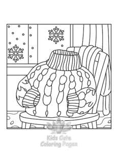 Bold & Easy Cozy Winter coloring page for classroom activities