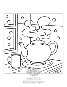 Easy Bold & Easy Cozy Winter coloring sheet for young children