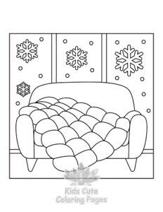 Bold & Easy Cozy Winter coloring page for girls, free to print