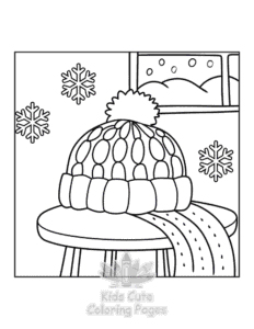 Printable Bold & Easy Cozy Winter coloring sheet for preschoolers