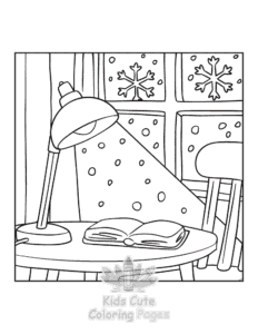 Bold & Easy Cozy Winter coloring page for classroom activities