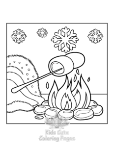 Easy Bold & Easy Cozy Winter coloring sheet for young children
