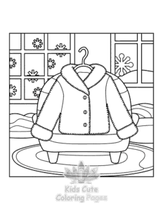 Bold & Easy Cozy Winter coloring page for girls, free to print