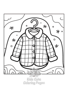 Bold & Easy Cozy Winter coloring page for boys, printable at home