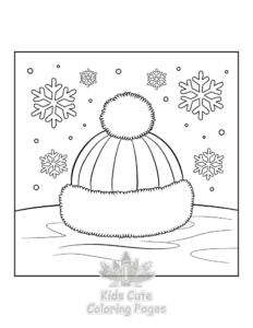 Bold & Easy Cozy Winter coloring page for girls, free to print