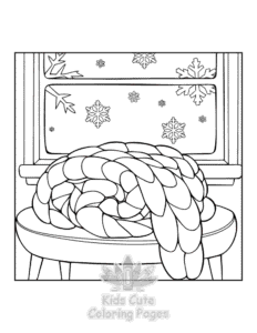 Simple Bold & Easy Cozy Winter coloring page for toddlers