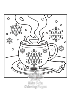 Printable Bold & Easy Cozy Winter coloring sheet for preschoolers