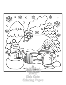 Free printable Bold & Easy Cozy Winter coloring page for kids