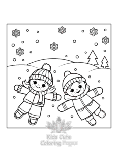 Bold & Easy Cozy Winter coloring page for boys, printable at home