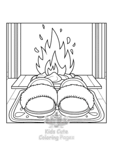 Simple Bold & Easy Cozy Winter coloring page for toddlers