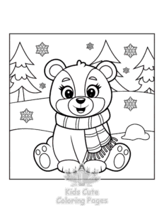 Free printable Bold & Easy Cozy Winter coloring page for kids