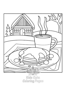 Easy Bold & Easy Cozy Winter coloring sheet for young children
