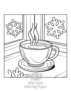 Bold & Easy Cozy Winter coloring page for boys, printable at home