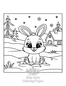 Printable Bold & Easy Cozy Winter coloring sheet for preschoolers