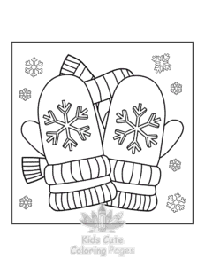 Bold & Easy Cozy Winter coloring page for girls, free to print
