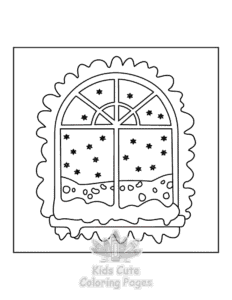 Simple Bold & Easy Cozy Winter coloring page for toddlers