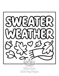 Bold & Easy Fall Vibes coloring page for girls, free to print