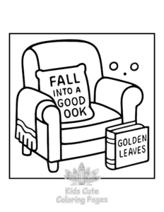 Bold & Easy Fall Vibes coloring page for girls, free to print