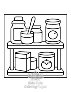Bold & Easy Kitchen Stuff coloring page for girls, free to print