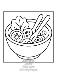 Simple Bold & Easy Kitchen Stuff coloring page for toddlers