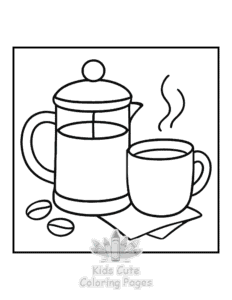 Printable Bold & Easy Kitchen Stuff coloring sheet for preschoolers