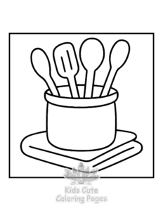 Bold & Easy Kitchen Stuff coloring page for boys, printable at home