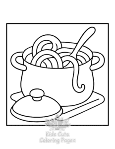 Printable Bold & Easy Kitchen Stuff coloring sheet for preschoolers