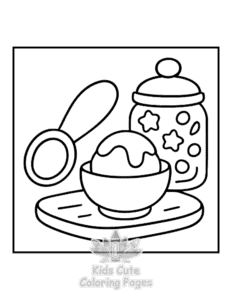 Simple Bold & Easy Kitchen Stuff coloring page for toddlers