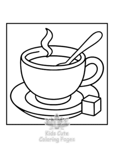 Simple Bold & Easy Kitchen Stuff coloring page for toddlers