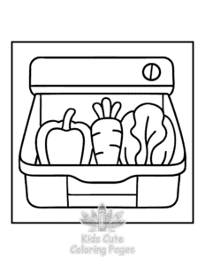 Printable Bold & Easy Kitchen Stuff coloring sheet for preschoolers