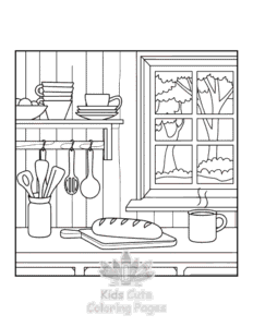 Printable Bold Easy Little Corner coloring sheet for preschoolers
