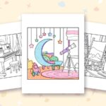 Bold Easy Little Corner coloring pages: a crayon colored sample and free printable sheets