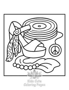 Bold & Easy Vintage Fashion coloring page for girls, free to print