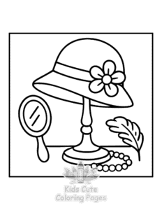 Printable Bold & Easy Vintage Fashion coloring sheet for preschoolers