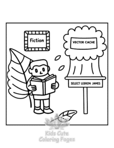 Book Lovers coloring page for girls, free to print