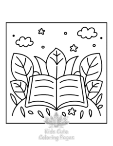 Book Lovers coloring page for boys, printable at home