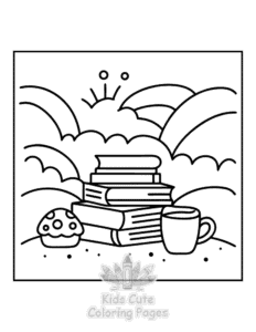 Printable Book Lovers coloring sheet for preschoolers