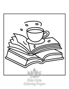 Book Lovers coloring page for girls, free to print