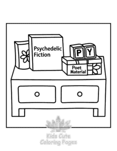 Simple Book Lovers coloring page for toddlers