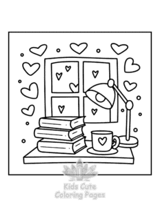 Book Lovers coloring page for classroom activities