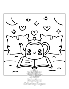 Book Lovers coloring page for girls, free to print