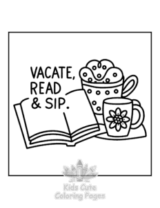 Book Lovers coloring page for boys, printable at home