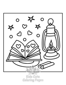 Printable Book Lovers coloring sheet for preschoolers
