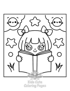 Simple Book Lovers coloring page for toddlers