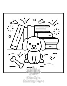 Book Lovers coloring page for girls, free to print