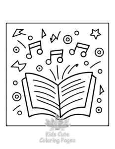 Simple Book Lovers coloring page for toddlers