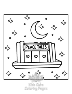 Book Lovers coloring page for girls, free to print