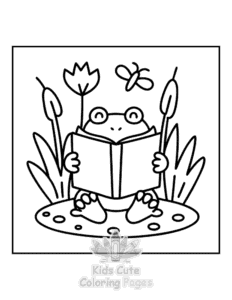 Simple Book Lovers coloring page for toddlers