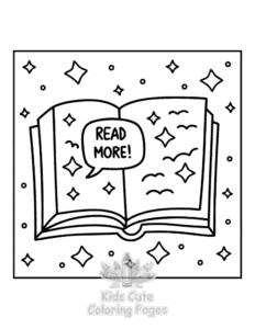 Free printable Book Lovers coloring page for kids